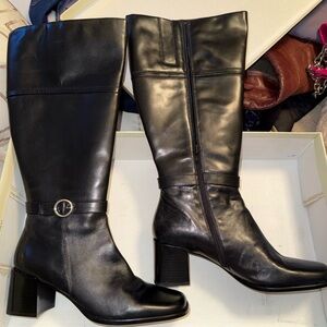 Relativity Black Heeled Knee-High Boots